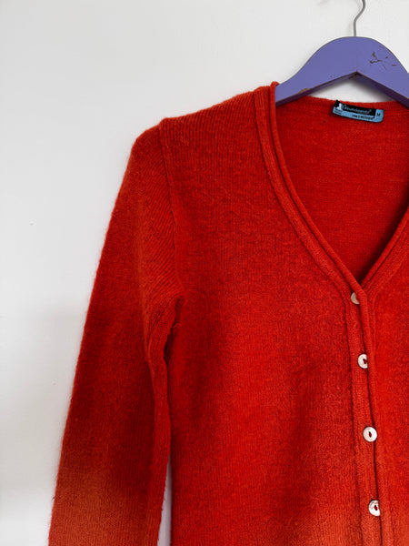 Burnt orange mohair cardigan - Size Medium