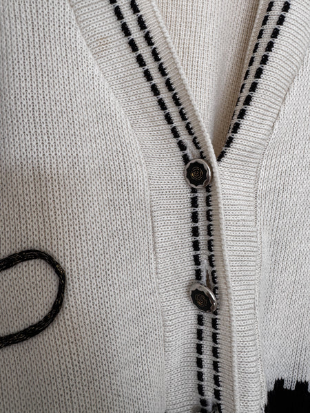 Cream & black cardigan - Size XL