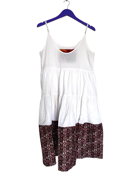White upcycled dress- Size Large