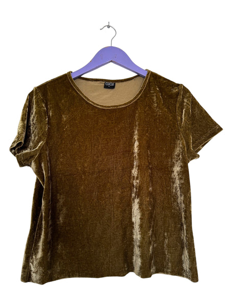 Olive velvet top - Size XL