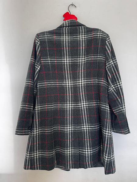 Grey plaid coat - Size 16 (small cut)