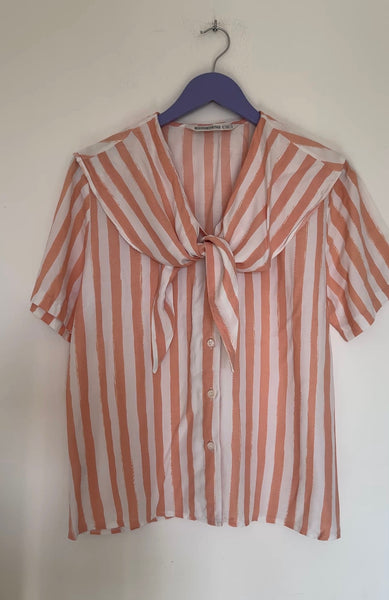 Stripy peach top - Size 10