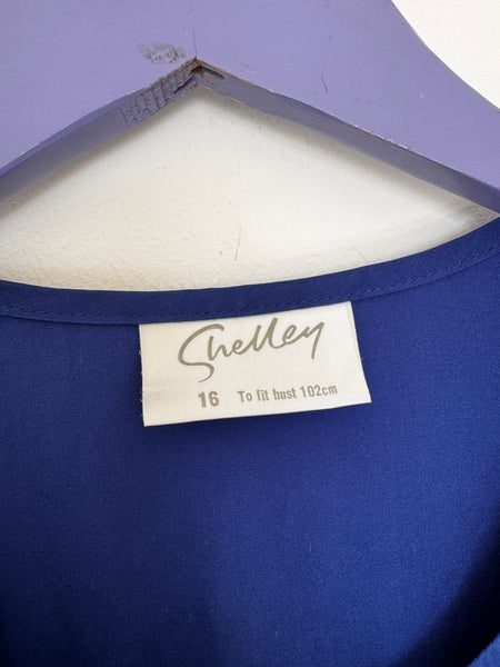 Blue embroidered dress - Size 16