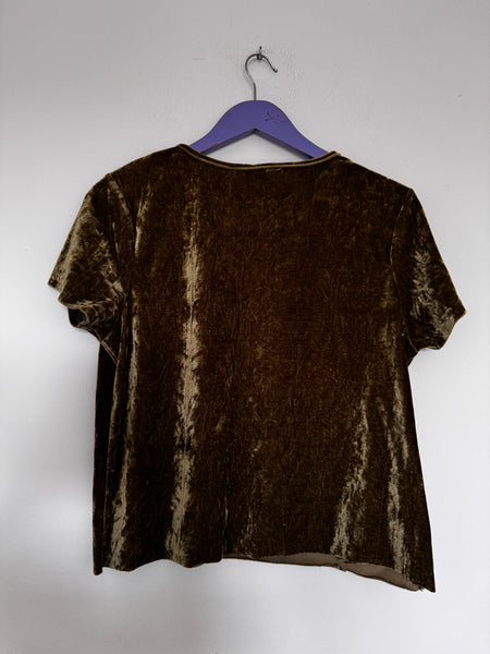 Olive velvet top - Size XL