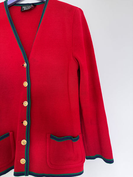 Red Ruth Reed cardigan - Size 14
