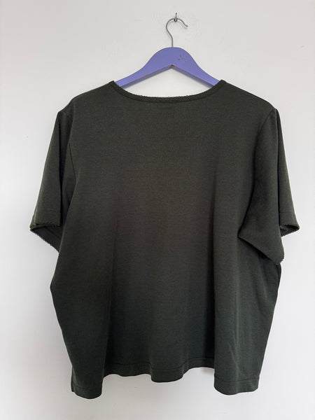 Dark olive top - Size XXXL