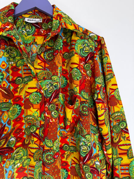 Orange and green blouse - Size XL