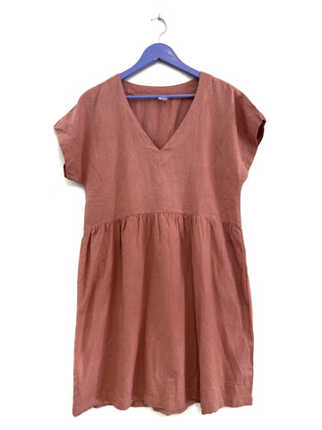 Mauve linen dress - Size 12