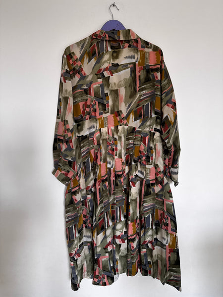 Patterned vintage dress - Size XXL/XXXL
