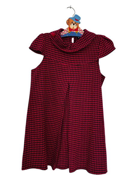 Red & black cap sleeve dress - Size Medium