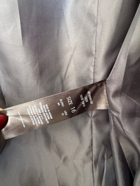 Grey plaid coat - Size 16 (small cut)