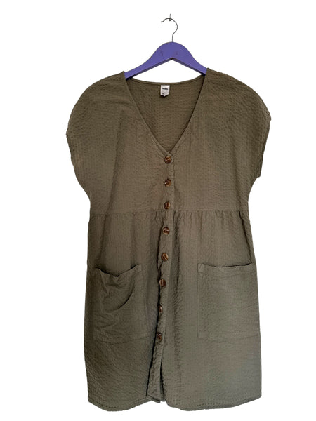 Khaki button dress - Size 12