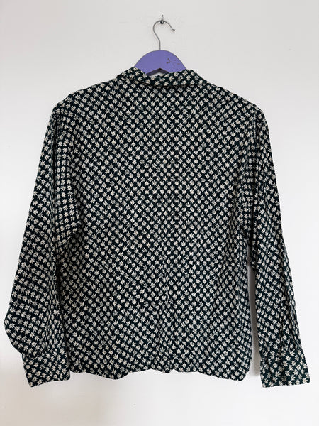 Forest green daisy blouse - Size 36