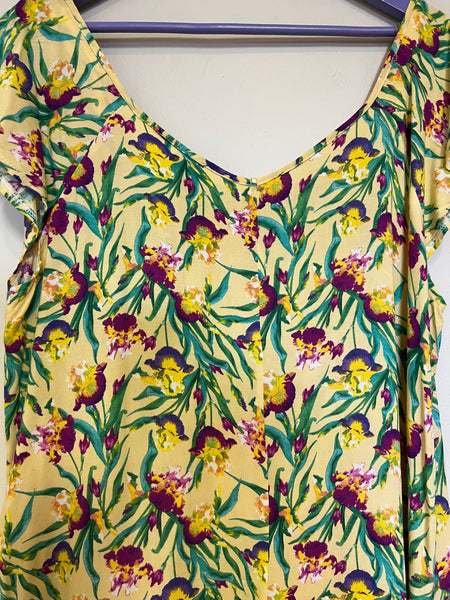 Yellow floral dress - Size 42