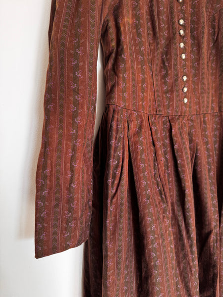 Brown vintage homemade dress - Size Medium