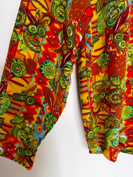Orange and green blouse - Size XL