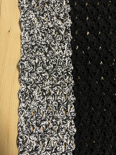 Black crotchet blanket