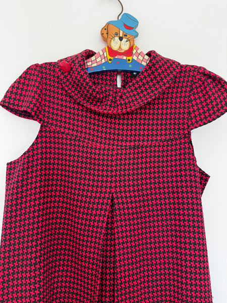 Red & black cap sleeve dress - Size Medium