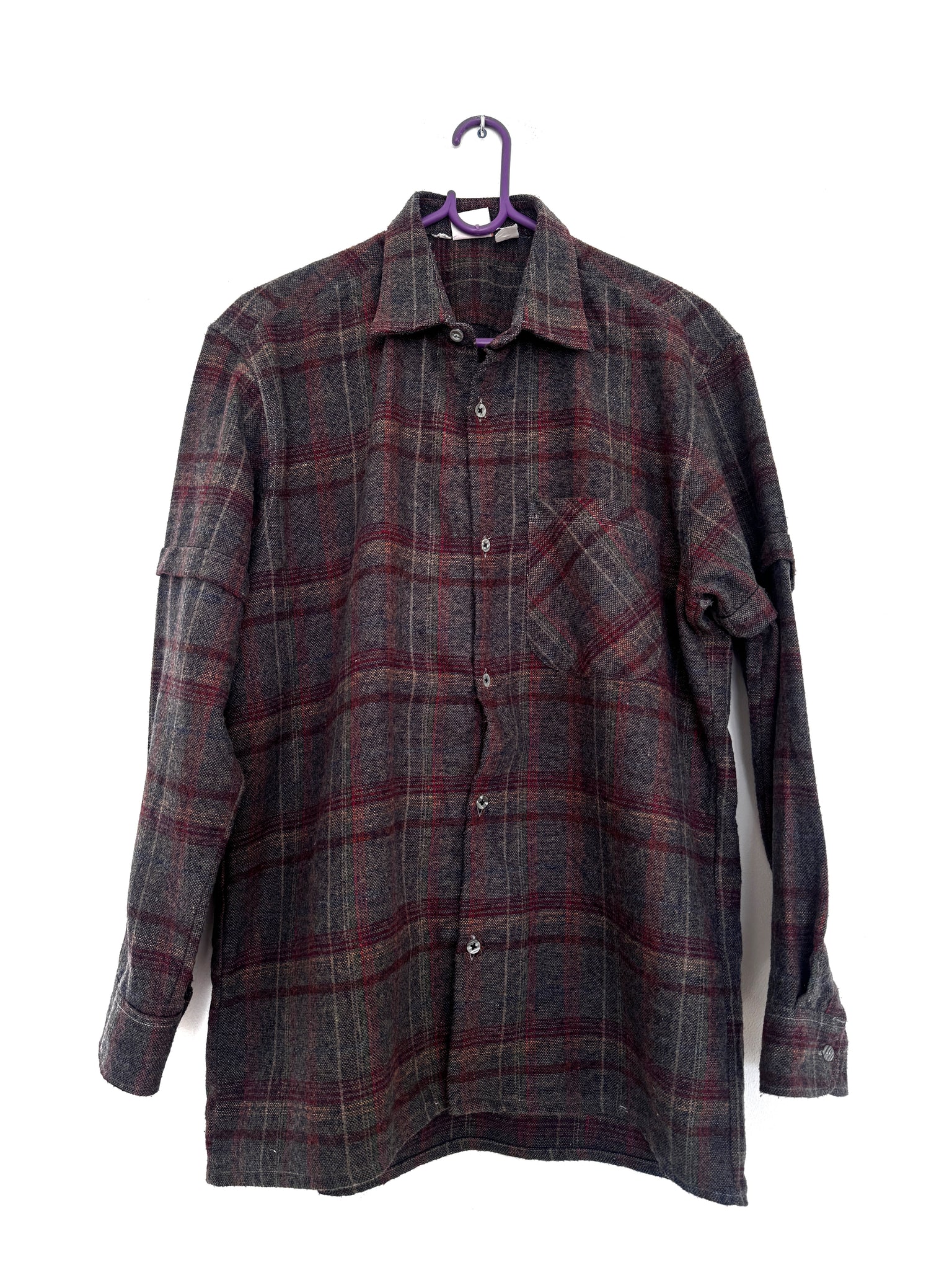 Grey plaid shirt - Size Large