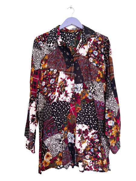 Maroon long length shirt - Size XXL