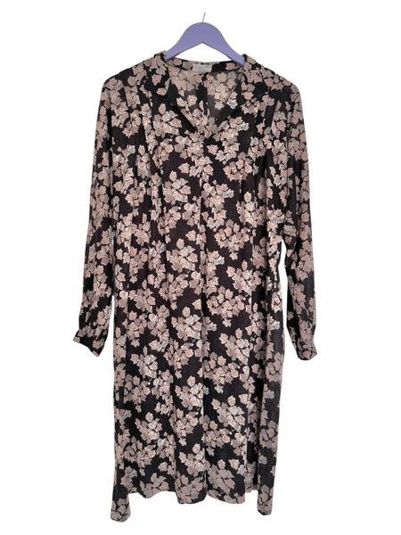 Dark brown floral dress - size 16