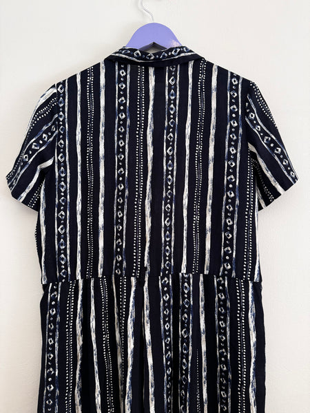 Navy button dress - Size 12