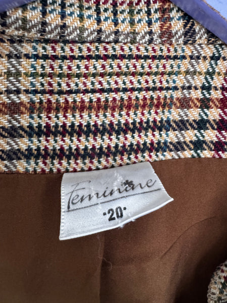Brown check blazer - Size 20