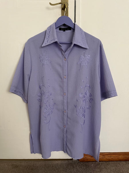 Lavender embroidered set - Size Large (loose fit)