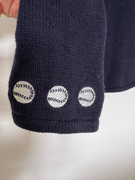Baseball embroidered vintage cardigan - Size Large