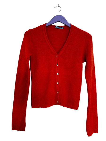 Burnt orange mohair cardigan - Size Medium