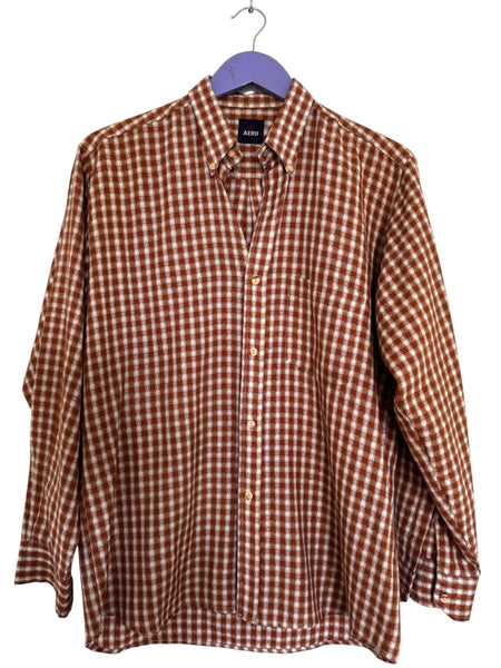 Brown block shirt - Size Medium (male cut)