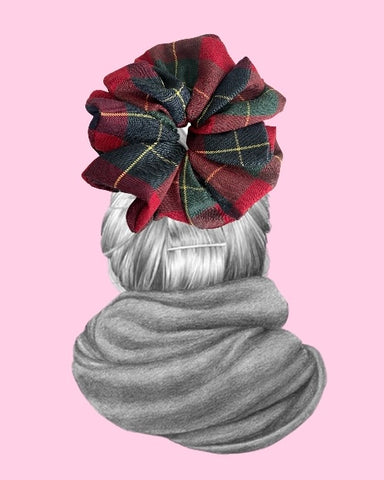 SO®️ Red tartan giant scrunchie