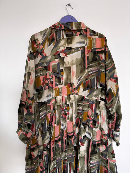 Patterned vintage dress - Size XXL/XXXL