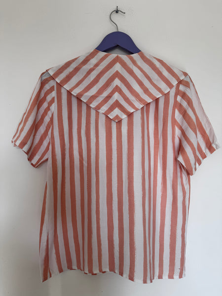 Stripy peach top - Size 10
