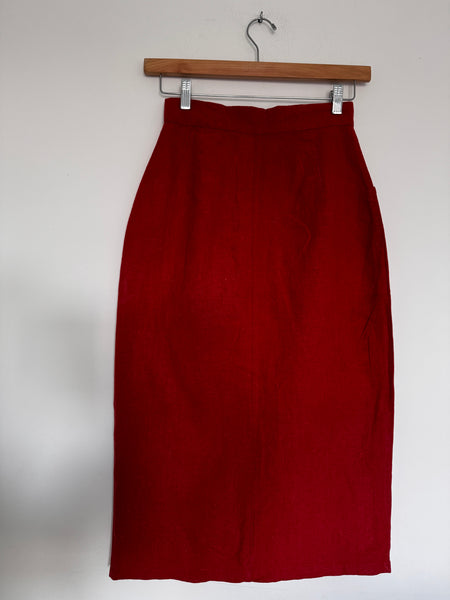 Tangerine linen skirt - Size 36