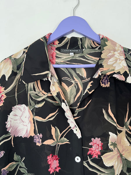 Black floral blouse - Size XXXL