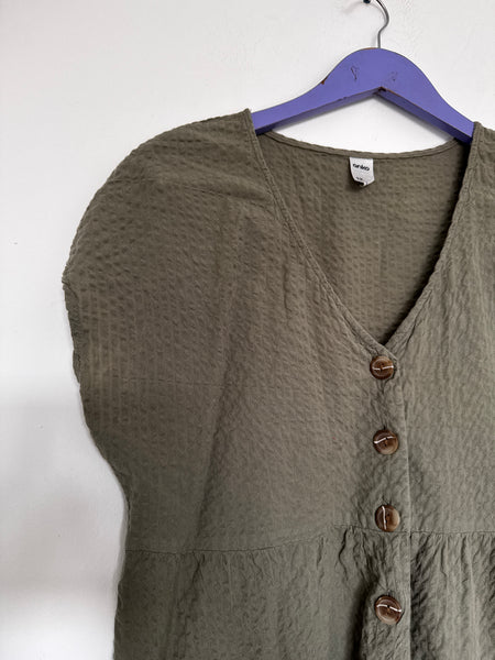 Khaki button dress - Size 12
