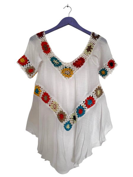 White boho top - Size S/M