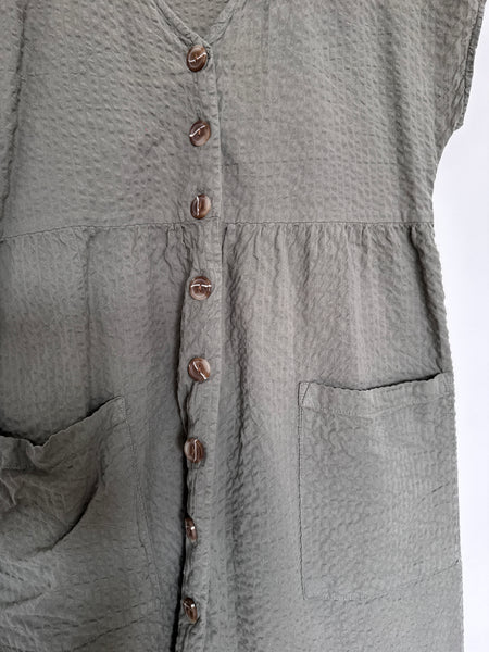 Khaki button dress - Size 12