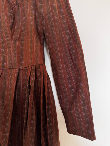 Brown vintage homemade dress - Size Medium