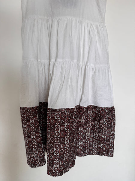 White upcycled dress- Size Large