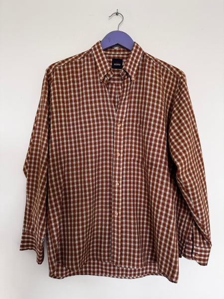 Brown block shirt - Size Medium (male cut)
