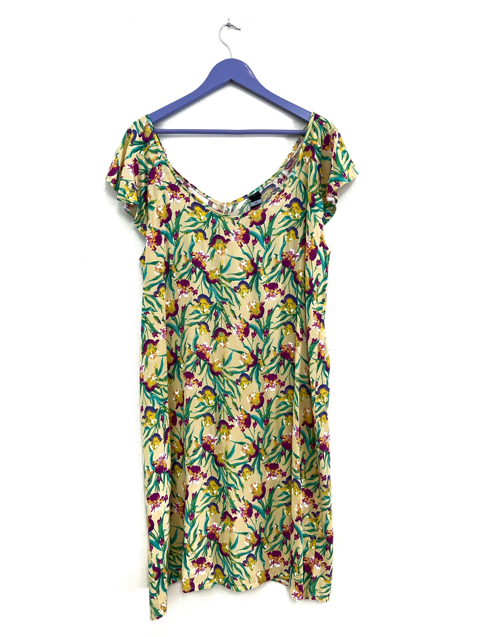 Yellow floral dress - Size 42