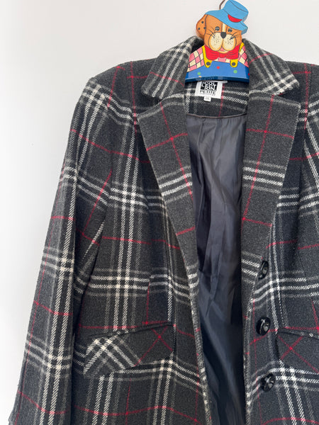 Grey plaid coat - Size 16 (small cut)