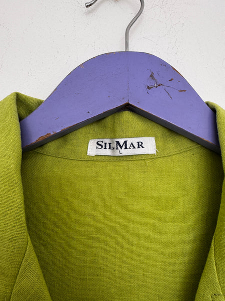Lime linen dress - Size Large