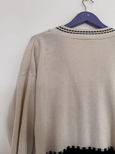 Cream & black cardigan - Size XL