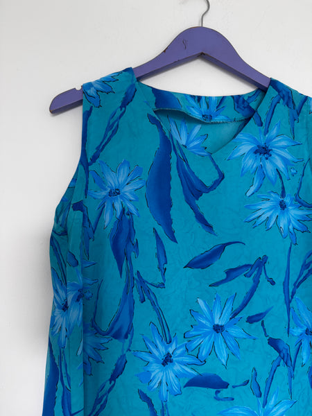 Blue floral midi dress - Size M/L
