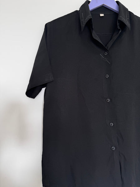 Black embroidered shirt - Size XL