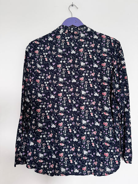 Blue floral blouse - Size Large