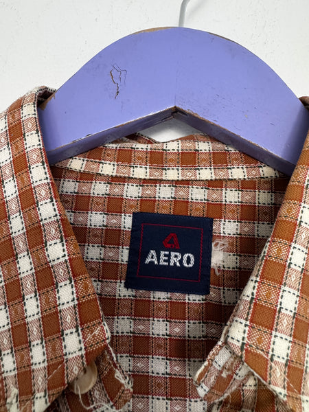 Brown block shirt - Size Medium (male cut)